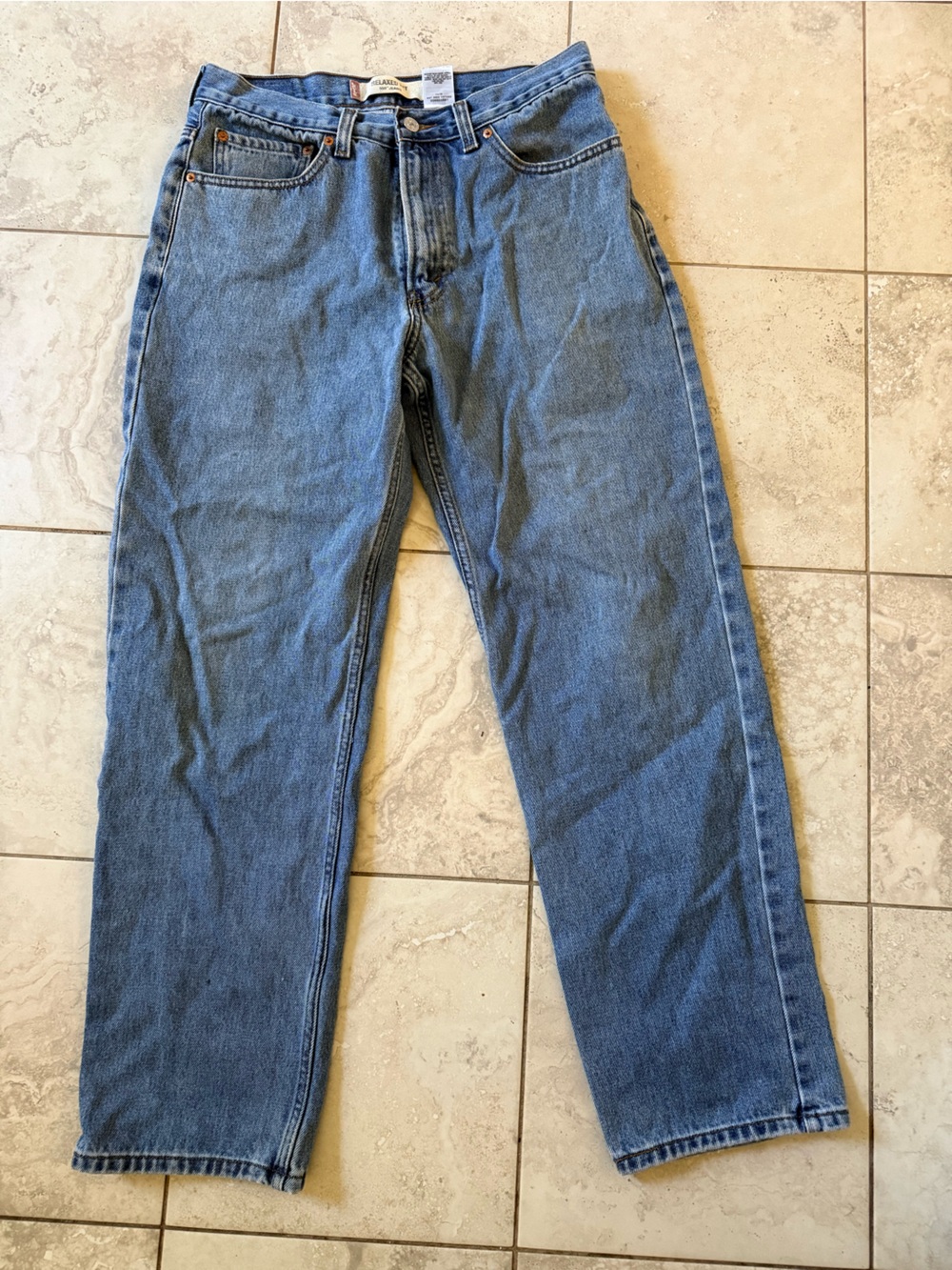 Straight-Leg Men's Denim Jeans in Blue